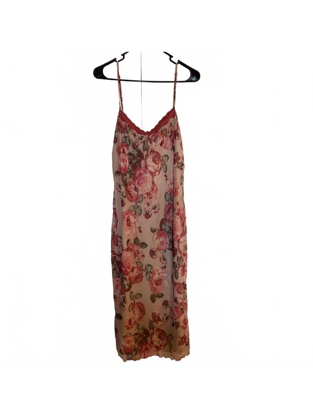 Y2K Aesthetic Floral Lace Slip Dress Medium Balletcore Fairycore Romantic NWT